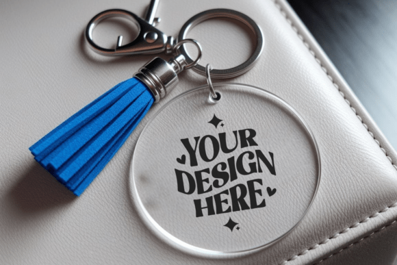 Clear Acrylic Keychain Mockup for Graphics and Product Mockups