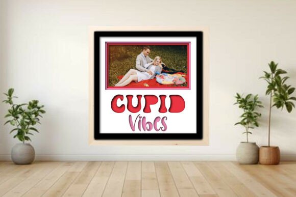 Cupid Vibes Photo Frame Shadow for Graphics and Crafts