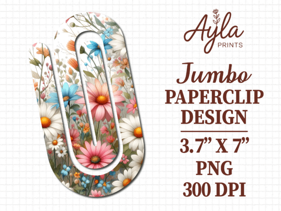 Daisy Flowers Spring Jumbo Paperclip PNG Graphics and Crafts