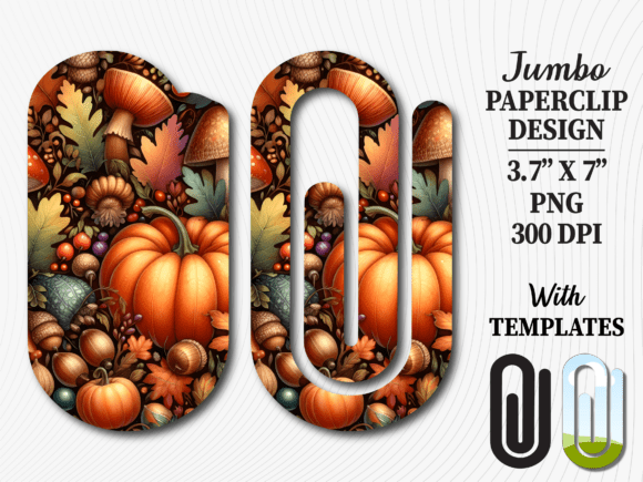 Fall Pumpkin Harvest Jumbo Paperclip PNG Graphics and Crafts Review