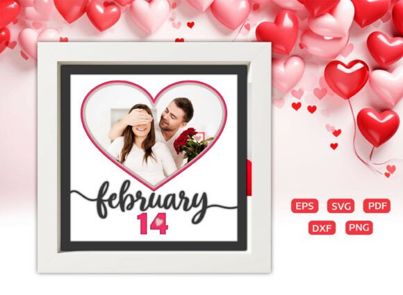 February 14 Shadow Box Phato Frame Graphics for Editorial Design