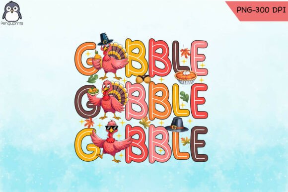 Festive Gobble Gobble Turkey Fun PNG Graphics and Crafts