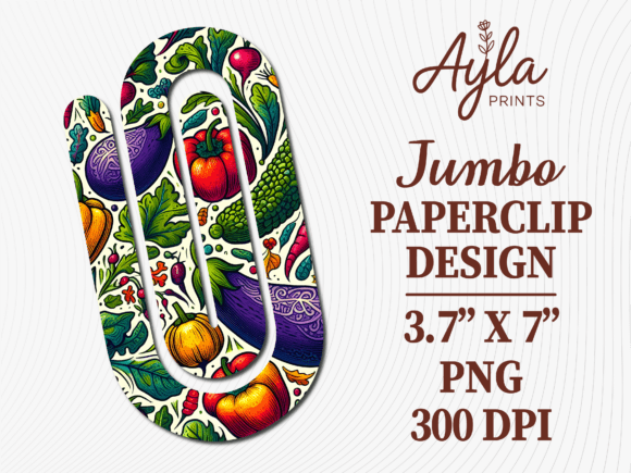Green Vegetable Mix Jumbo Paperclip Graphics and Crafts