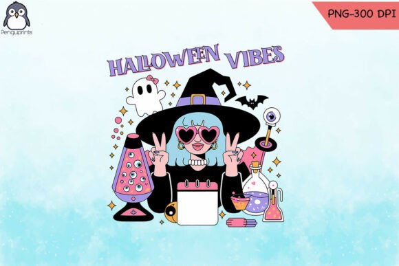 Halloween Vibes Sublimation PNG for Graphics and Crafts