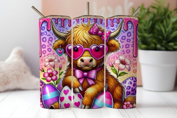 Highland Cow Easter Tumbler Wrap Graphics Review