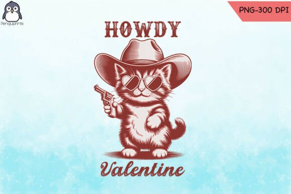 Howdy Valentine Vintage Retro PNG Graphics