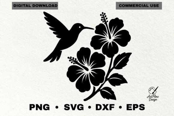 Hummingbird Colibri Silhouettes SVG PNG Graphics and Illustrations Review
