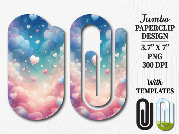 Pastel Galaxy Cloud Jumbo Paperclip: Graphics for Crafts