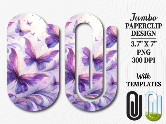 Purple Blue Butterfly Jumbo Paperclip Graphics and Crafts Review