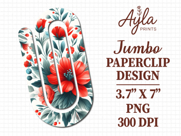 Red Poppy Wildflower Jumbo Paperclip PNG Graphics and Crafts Review