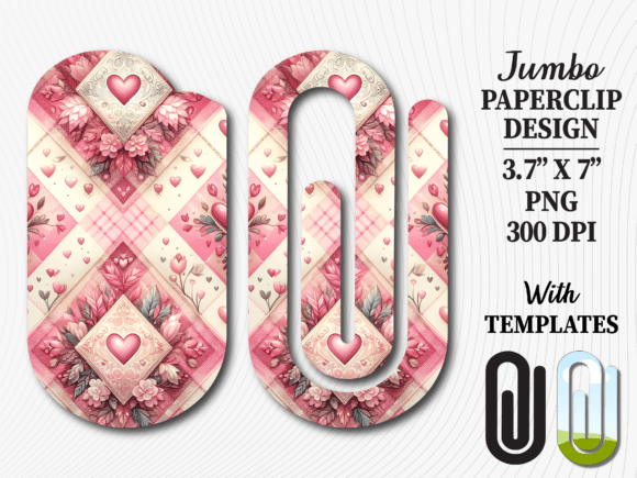 Shabby Chic Heart Quilt Jumbo Paperclip Graphics & Crafts Review