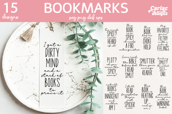 Smut Book Lover Bookmark SVG for Graphics and Crafts