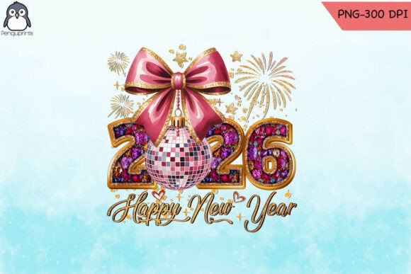 Sparkling New Year 2026 Celebration PNG Graphics and Crafts