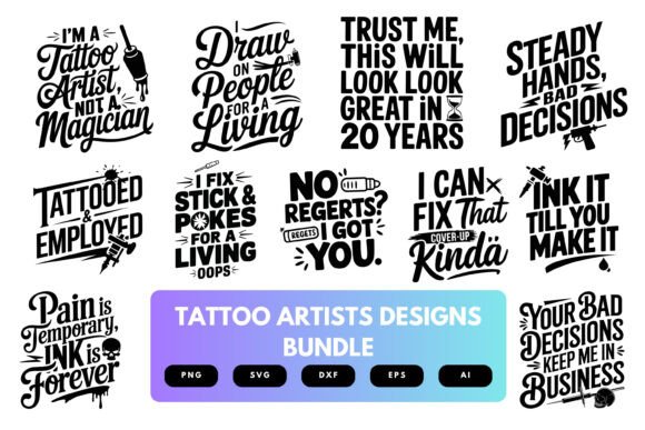 Tattoo Artist SVG Bundle: Bold Graphics for Crafts