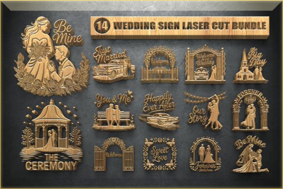 Wedding Sign Bundle: Graphics and Crafts for Commercial Design