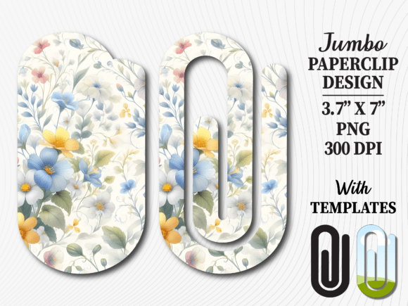 Wildflower Field Jumbo Paperclip Design: Graphics and Crafts for Editorial Use