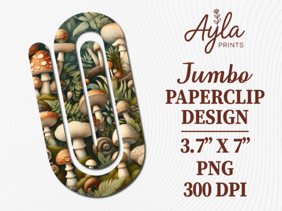 Woodland Mushroom Forest Jumbo Paperclip Graphics and Crafts